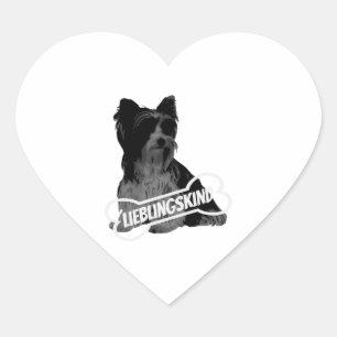 Pegatina En Forma De Corazón Retrato de Biewer Terrier, divertido dicho clásico