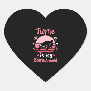 Pegatina En Forma De Corazón Retro animal de espíritu de tortuga marina