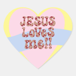 Pegatina En Forma De Corazón Retro Jesús me ama