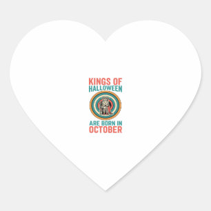 Pegatina En Forma De Corazón Reyes De Halloween Cumpleaños De Octubre Camiseta