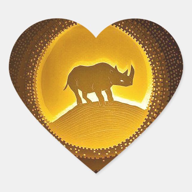 Pegatina En Forma De Corazón Rhino (Anverso)