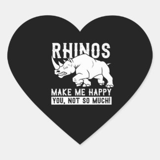 Pegatina En Forma De Corazón Rhino Gracioso regalo Idea Derechos de los Animale