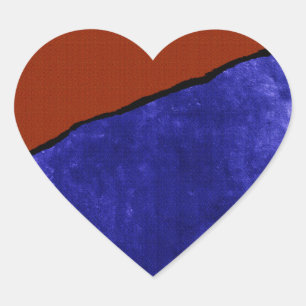 Pegatina En Forma De Corazón Rip sucio azul y naranja