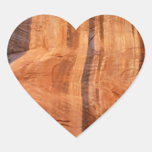Pegatina En Forma De Corazón Roca Estriada del Alcove del Arco Doble II en Zion