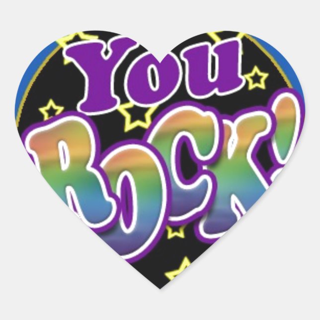 Pegatina En Forma De Corazón ¡Rocas! (Anverso)