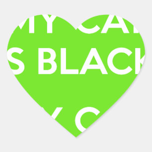 Pegatina En Forma De Corazón Rocas de gato negro