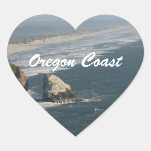 Pegatina En Forma De Corazón Rocas de la costa de Oregon