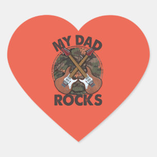 Pegatina En Forma De Corazón Rock de papá para el día del padre