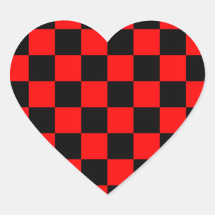 Pegatina En Forma De Corazón Rockabilly Checkerboard