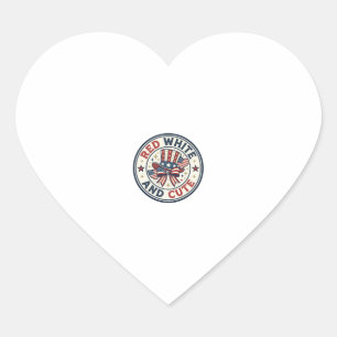 Pegatina En Forma De Corazón Rojo Blanco Y Lindo Patriótico Mujeres Patriótico