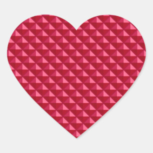 Pegatina En Forma De Corazón Rojo de rubí, aspecto de esmalte, cuadrícula de cl