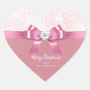Pegatina En Forma De Corazón Romántico Pegatina de Navidad con copas de nieve p