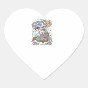 Pegatina En Forma De Corazón Ropa de Unicornio Tarot Lector de Unicornios Premi