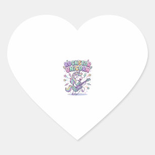 Pegatina En Forma De Corazón Ropa gráfica encantadora de unicornio estrella de 