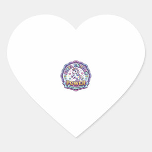 Pegatina En Forma De Corazón Ropa lista para POD de poder de unicornio pixel de