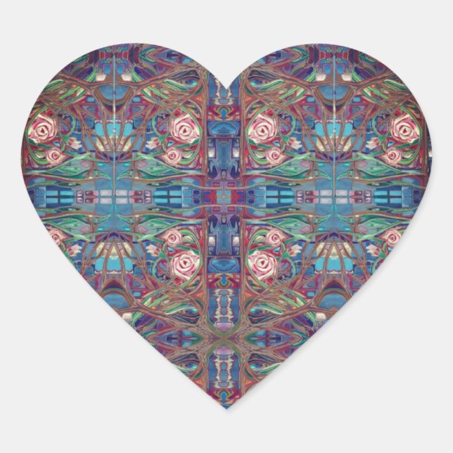 Pegatina En Forma De Corazón Rosa (Anverso)