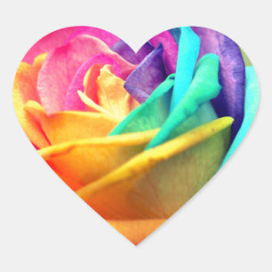 Pegatina En Forma De Corazón Rosa arcoiris