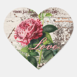 Pegatina En Forma De Corazón Rosa de amor