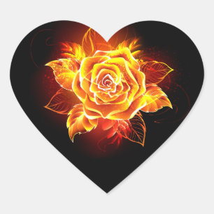 Pegatina En Forma De Corazón Rosa de incendios en auge