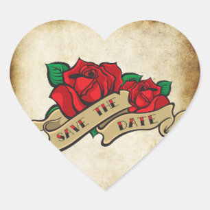 Pegatina En Forma De Corazón Rosa de tatuaje Guardar Rockabilly las juntas de l