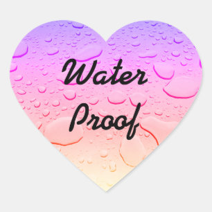 Pegatina En Forma De Corazón Rosa Dorado Pink Ombre Resistente al Agua Salpicad