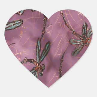 Pegatina En Forma De Corazón Rosa Dusky Flit Dragonfly