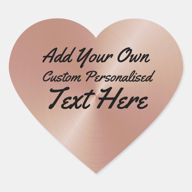 Pegatina En Forma De Corazón Rosa Gold personalizado personalizado (Anverso)