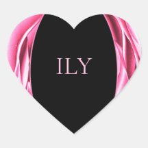 Rosa metálico Pegatina del corazón rosado