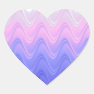 Pegatina En Forma De Corazón Rosa Púrpura Ondulado Abstracto