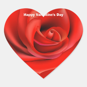 Pegatina En Forma De Corazón Rosa rojo vibrante