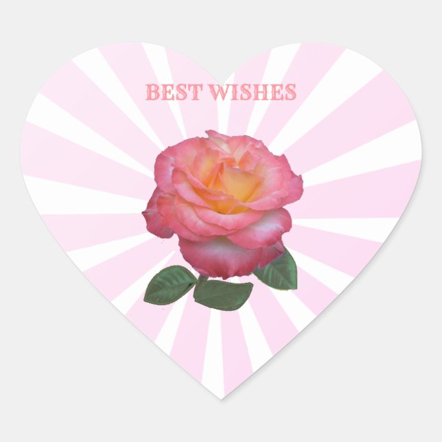 Pegatina En Forma De Corazón Rosa rosa hermosa (Anverso)