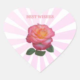 Pegatina En Forma De Corazón Rosa rosa hermosa