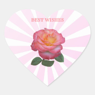 Pegatina En Forma De Corazón Rosa rosa preciosa