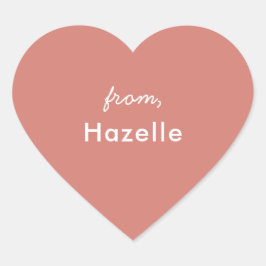 Pegatina En Forma De Corazón Rosa turbio forma el corazón del pegatina de valen