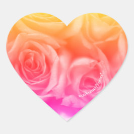 Pegatina En Forma De Corazón Rosas