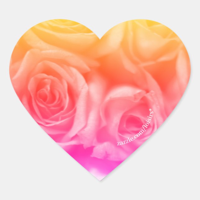 Pegatina En Forma De Corazón Rosas (Anverso)