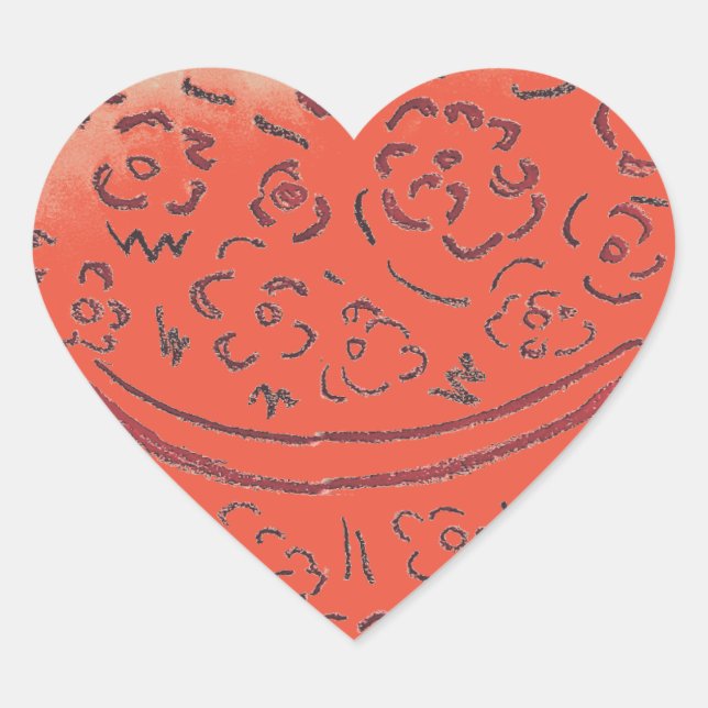 Pegatina En Forma De Corazón Rosas (Anverso)