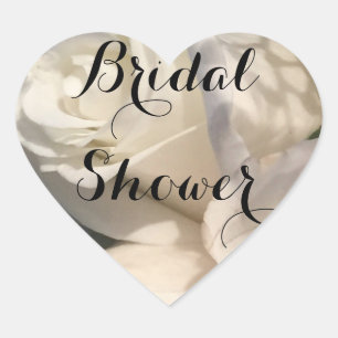 Pegatina En Forma De Corazón Rosas blancas