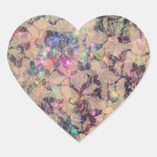 Pegatina En Forma De Corazón Rosas de bonito Lace