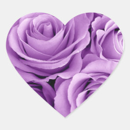 Pegatina En Forma De Corazón Rosas morados de bonito