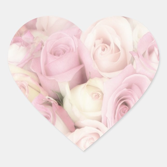 Pegatina En Forma De Corazón Rosas Pegatinas del corazón (Anverso)