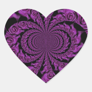 Pegatina En Forma De Corazón Rosas Purple Passion: Romance Real