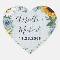 Rosas Rústicos de Sunflower Dusty Blue Country Bod