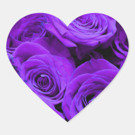 Pegatina En Forma De Corazón rosas violeta romántico violeta, ramo de rosa boni