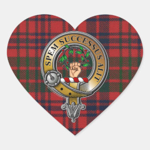 Pegatina En Forma De Corazón Ross Tartan & Badge