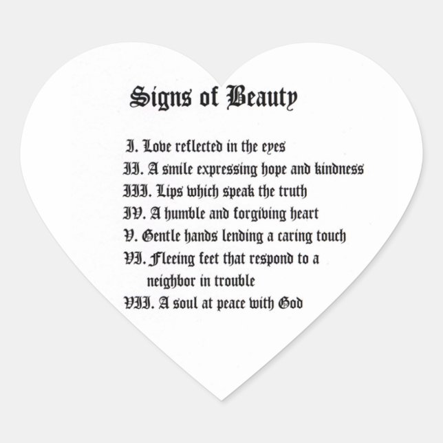 Pegatina En Forma De Corazón Rótulos de belleza (Anverso)