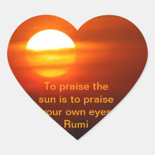 Pegatina En Forma De Corazón Rumi Alabando el sol