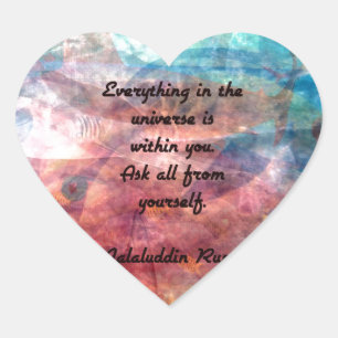 Pegatina En Forma De Corazón Rumi Cita Sobre La Energía Y El Universo