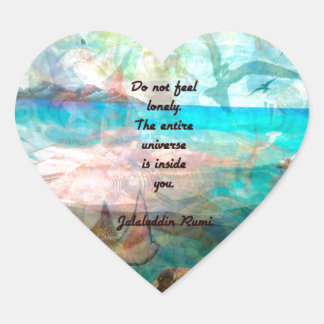 Pegatina En Forma De Corazón Rumi Inspiration Quote Acerca Del Universo