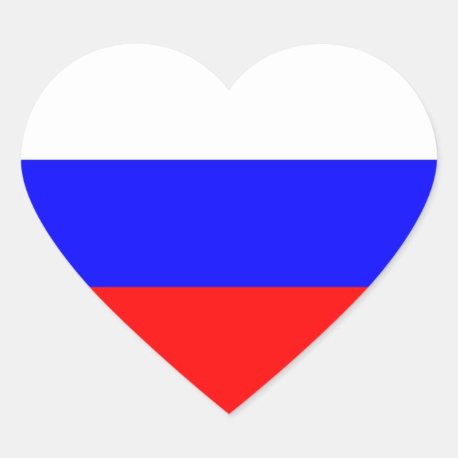 Pegatina En Forma De Corazón Rusia - Bandera rusa (Anverso)